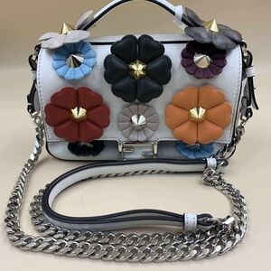 Fendi Flowerland Micro Double Baguette White #7533